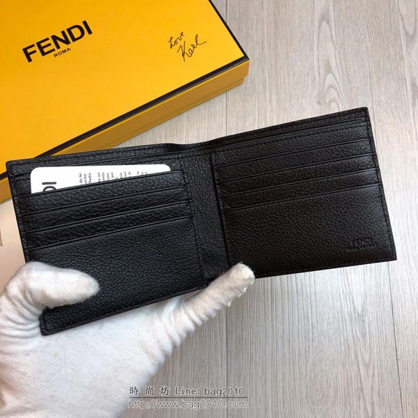 FENDI短夾錢包 19年春夏季最新手包 小摔牛皮 芬迪對折錢包  fdz2143